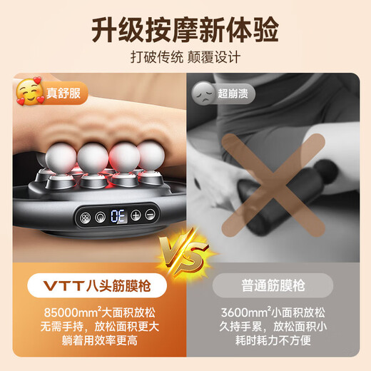VTT Germany sixteen-head fascia gun for legs, fully automatic multi-functional full-body muscle relaxation massager, professional-grade waist and leg neck mask gun, birthday gift for parents and boyfriend, eight-head upgrade, power lithium battery + high-frequency vibration