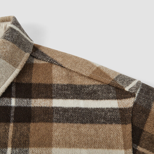 Semir Wang Anyu | Shopping mall same style | Woolen jacket men's winter plaid shirt 25 retro tops 101725118103