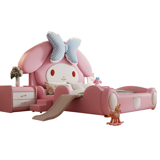 Ximengbao (X.M.B) Melody bed single bed for girls princess bedside bed extra wide crib with guardrail crib guardrail bed + latex mattress + bed cabinet 2 1500mm*1900mm x with