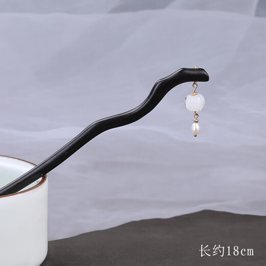 Ancient style ebony hairpin, Tianzhi-lily of the valley hairpin, simple and modern wooden hairpin for hair, Hanfu hair accessories, cheongsam accessories, Tianzhi-purple-of-the-valley hairpin