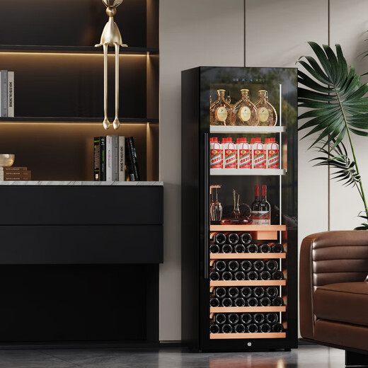 Bai Kailun red wine cabinet constant temperature wine cabinet air-cooled and frost-free multi-functional dual temperature dual control large capacity embedded refrigeration home ice bar office wine living room tea preservation foreign wine white wine single temperature | wifi intelligent connection | multi-function red wine 420L 1.8 meters large capacity first-class energy efficiency