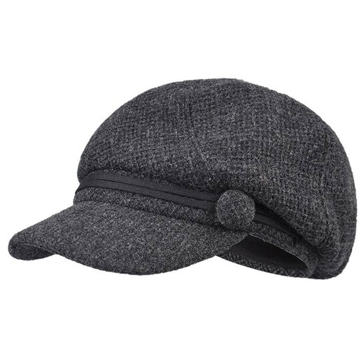Kenmont beret women's autumn and winter versatile peaked cap Korean style sweet and cute octagonal hat British woolen hat dark gray M adjustable (57.5c)
