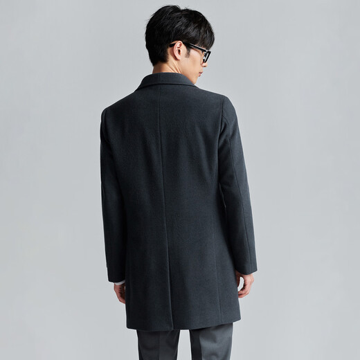 Angel Bird Coat Men's Autumn and Winter Men's 100% Wool Business Casual Lapel Warm Wool Coat Jacket Slim Men Green L -48(175/96)