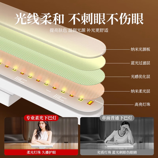 Live broadcast beauty chin fill light, anchor special face beauty light, neck whitening and brightening nasolabial lines, neck lines lamp, live broadcast room, internet celebrity selfie desktop soft light, magnetic style, single lamp, dilute fine lines, chin and neck lines lamp