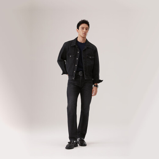 Levi's Levi's 25th Autumn and Winter New Men's Barn Style American Lapel Fashion Casual Jacket Washed Black S
