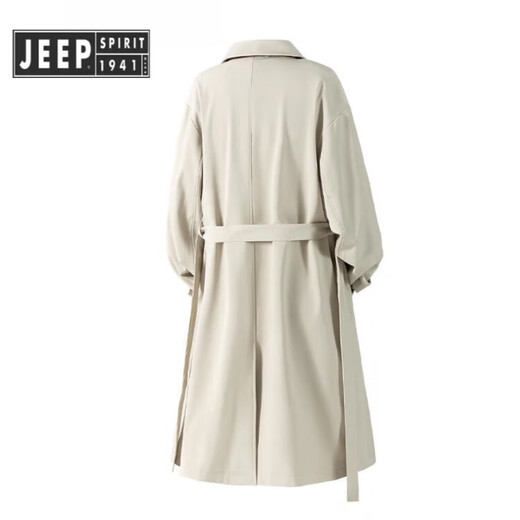 JEEP SPIRIT light luxury German mid-length windbreaker men's British style casual knee-length woolen coat spring, autumn and winter thickened black regular style 3XL recommended weight 180-200Jin Jin equals 0.5 kg