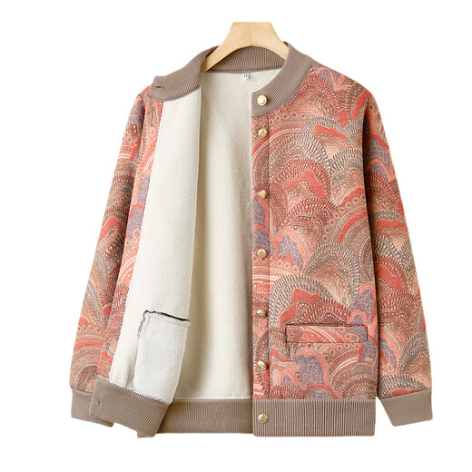 Fengxiao middle-aged and elderly winter jacket 2025 new 60-year-old and 70-year-old mother's velvet sweater sweater style grandma top