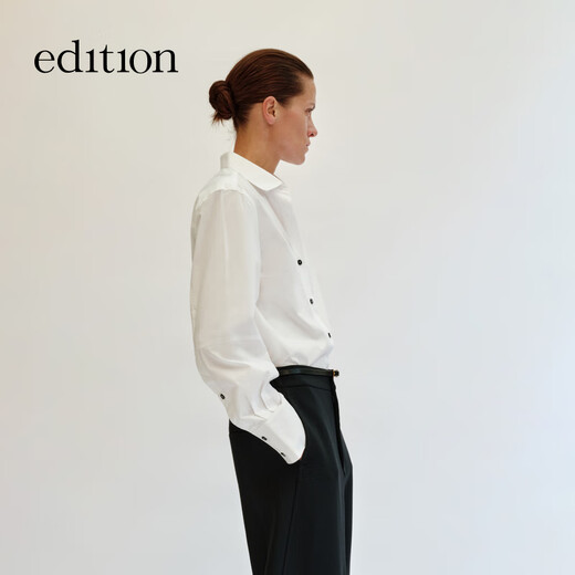 Editionedition Le même style de Gao Yuanyuan et Dong Jie hiver 2025 nouvelle chemise à manches longues en pur coton, polyvalente pour les déplacements domicile-travail, couleur blanchie S