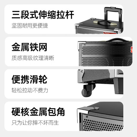 NINTAUS 8-inch square dance speaker outdoor portable Bluetooth speaker high volume high power trolley speaker karaoke professional equipment removable N12-20