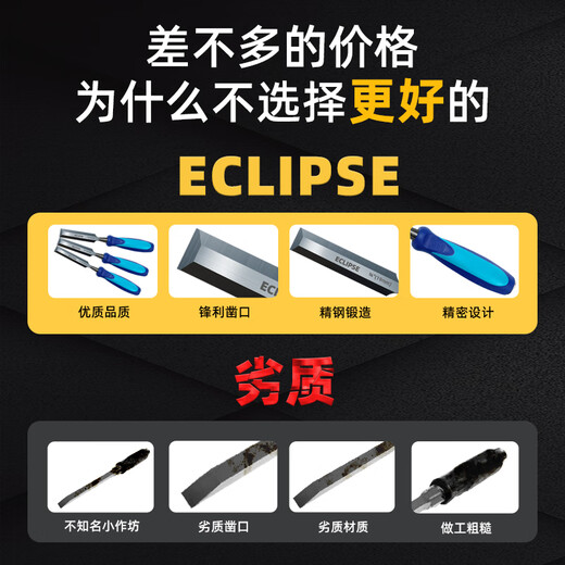 LISM木工凿木工工具平凿凿子套装单支平铲开孔槽工具 舒适手柄型3895mm