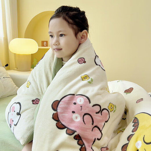 Nanjiren Class A Kindergarten Children's Quilt Winter with Removable and Washable Milk Velvet Quilt Core Autumn Thick Blanket Baby Milk Dragon Class A High Weight Milk Velvet 100x120cm Quilt Cover +1.3Jin Jin equals 0.5kg soybean quilt