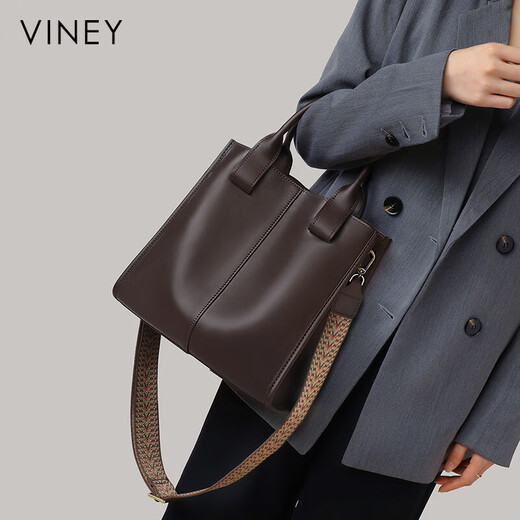 Viney bag women's leather bag large capacity bucket bag light luxury portable crossbody birthday gift high-end gift for girlfriend and wife