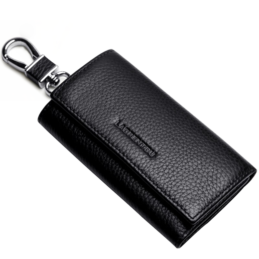 Old men's wallet short business first-layer cowhide vertical key bag three-fold coin purse ticket holder wallet birthday gift