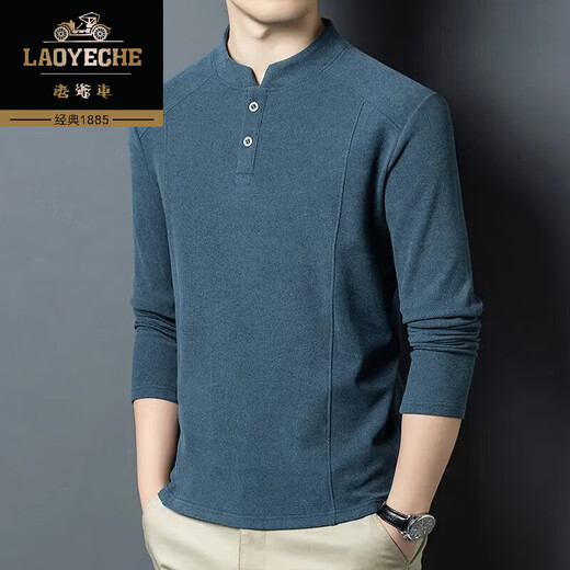 Classic car (COCHE CLASICO) autumn and winter double-sided German velvet bottoming shirt long-sleeved T-shirt for men middle-aged Henry collar trendy versatile stand-up collar sweatshirt for men black D509 M (recommended 90-115Jin Jin is equal to 0.5 kg)