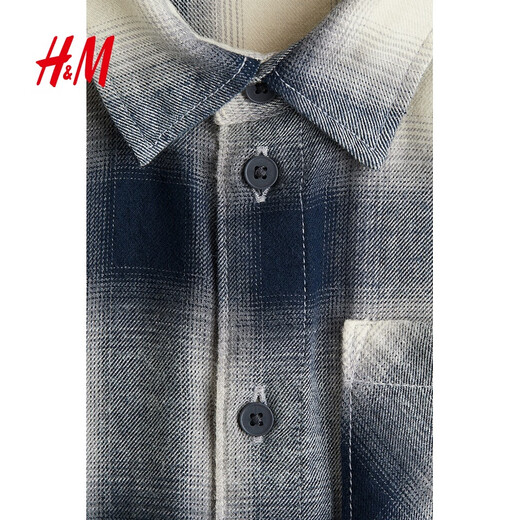 H&M children's clothing children's boys' shirt spring new red New Year's greetings New Year's shirt jacket 1163548 gray/checkered 110 110/60 (4-5Y)