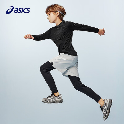 ASICS children's clothing winter children's all-in-one sports long-sleeved moisture-wicking, comfortable and warm 9000 black 175