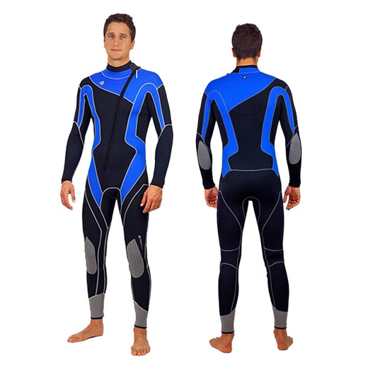 Zailu men's and women's one-piece wetsuit warm swimsuit swimming and surfing wetsuit black gray front zipper L150 XL XL