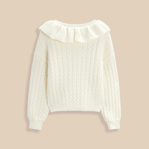 IEF/Aiyifu 2025 Unique and Beautiful Early Autumn Woolen Tops College Style Gentle Temperament Pullover Sweater Apricot One Size