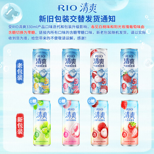 RIO Vino de cóctel premezclado refrescante/fuerte/ligeramente borracho Vino de frutas espumosos Refrescante 330 ml * 12 sabores aleatorios