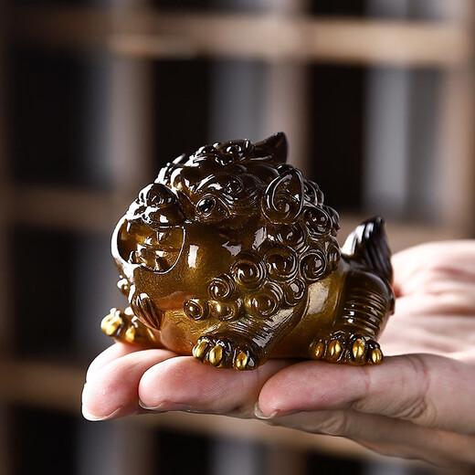 Lucky Pixiu tea pet ornaments can be used to grow tea sets, Kung Fu tea accessories, decorative tea trays, tea tables, color-changing tea toys, Lucky Pixiu turns golden