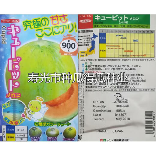 High-sugar melon seeds imported from Japan, fruit setting, good taste, melon seeds, spring vegetable seeds, 5 capsules
