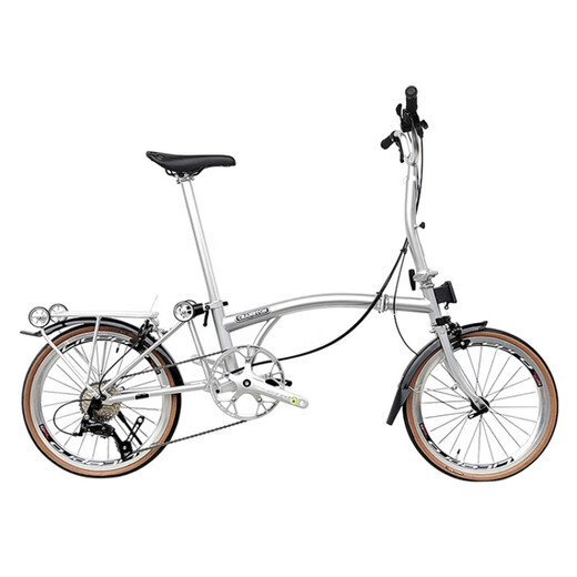 CRANSTON 20-inch small cloth 9-speed three-folding bicycle portable retro ultra-light women's variable-speed bicycle 20 inches _ Postal Green Silver with casual version plus universal wheels