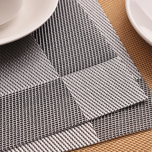 Mengting dining table mat, coffee table mat, anti-scalding mat, PVC western food mat, table mat coaster, 4 pieces 45*30cm 3034