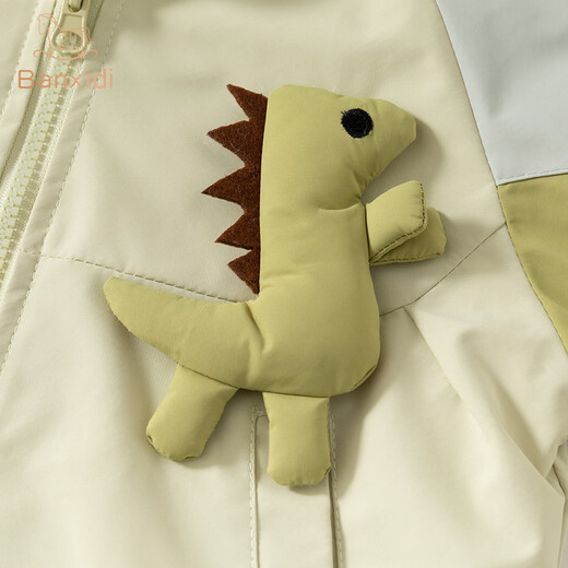 Banxidi Boys' Jacket Autumn and Winter 2025 New Children's Three-in-One Baby Soft Shell Autumn Hooded Top Children's Clothing Velvet Green 90