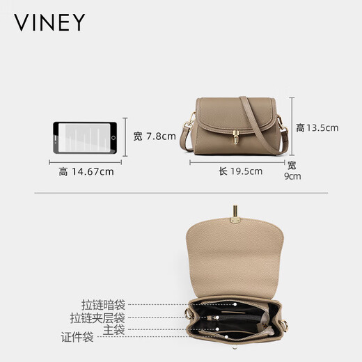 Viney Rindsledertasche Damentasche Nische Umhängetasche leichte Luxus kleine Tasche Geburtstag Weihnachtsgeschenk für Mädchen Freundin