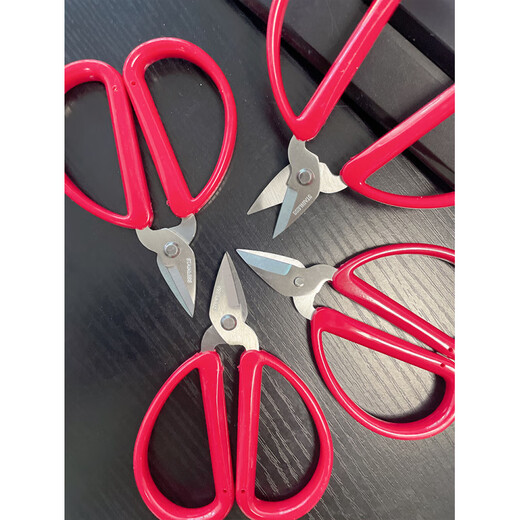 He Jiagong stainless steel plastic handle nail scissors, ultra-sharp hand scissors, small filament scissors, household short-blade scissors, stainless steel short-blade hand scissors (pack of 6)