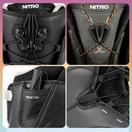 NITRO Skischuhe FLORA Snowboardschuhe 2526 Damen Schneeausrüstung Einsteiger Einsteiger warme und bequeme Snowboardschuhe Schwarz 36 (Innenlänge 230mm)