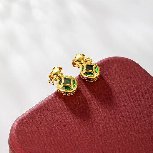 XUPING Xuping Jewelry Pan Shengfu Women's New New Chinese Style Retro Style Money Bag Earrings Earrings X000933229 Red Girls