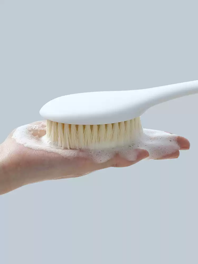 Yusenyi bath brush, back rub, body bath brush, soft bristle brush, back rub, back rub and bath artifact, Japanese style bath brush, upgraded blue, upgraded comfortable handle, free hook/free 1 bath ball