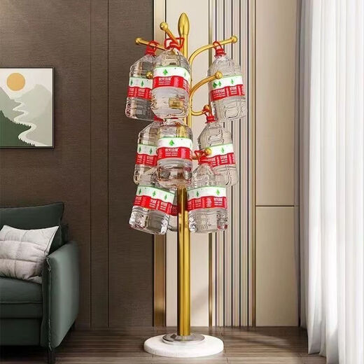 Fantasy European light luxury coat rack marble floor-standing clothes hanger bedroom living room iron simple vertical hanging bag ancient brown thickened marble chassis load-bearing 120 Jin Jin equals 0.5 kg 10-year warranty Big promotion now 00 07 19