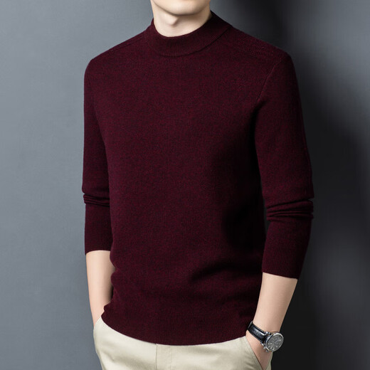 鹿王（KING DEER）鄂尔多斯2025年新款纯色羊绒衫男士秋冬加厚羊绒衫中年爸爸装毛衣 绅士兰 XL 175 140斤-155斤