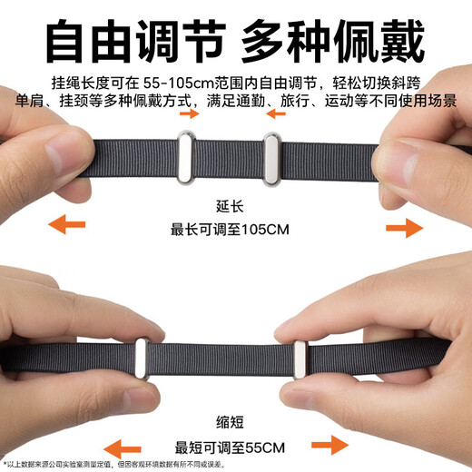 Stike upgraded double-layer magnetic webbing, mobile phone lanyard diagonally across the back, suitable for Apple 17promax mobile phone chain, single shoulder adjustable, anti-lost and anti-fall, strong and durable Xingyu Orange