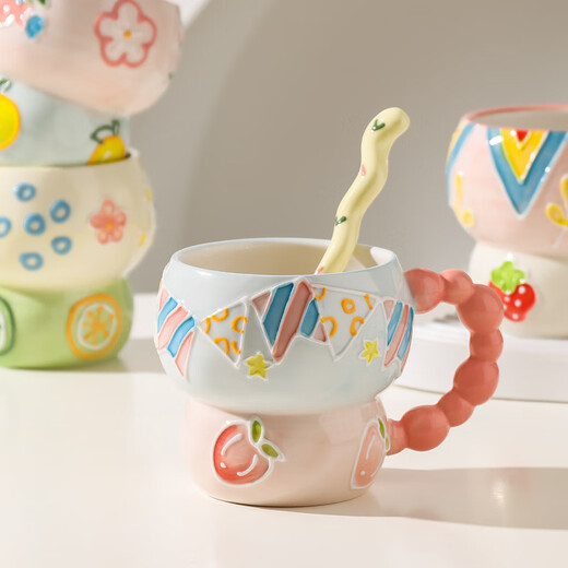 Kawashimaya creative mug household niche design ceramic water cup high-value breakfast milk coffee cup