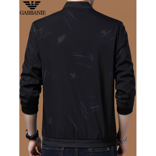 GABBANIE Men's Jacket for Young and Middle-aged Spring and Autumn New Jacket Men's Business Casual Baseball Jacket Top Fashion A Black Blue BST-1815 M 170 Recommended 95-120 Jin Jin equals 0.5 kg