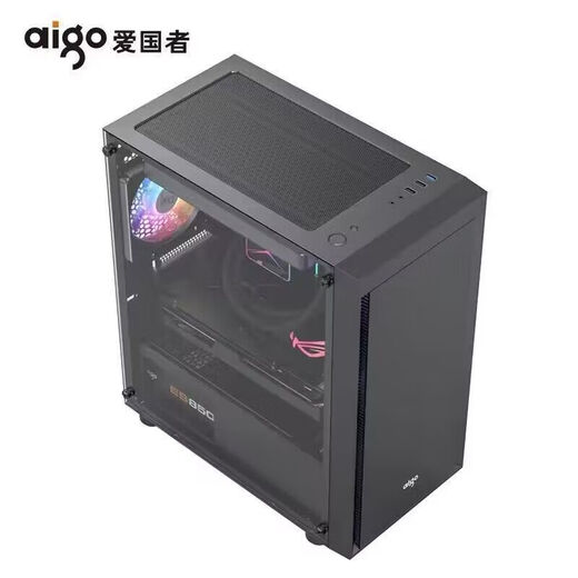 Patriot (aigo) V12 computer desktop case office home MATX case acrylic side through 240 water-cooled high-value V12 black acrylic side through + 3 LED fans