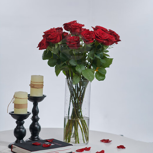 Rose Flower Shop's Same Style Gansu Rose Northwest Flower Soilless Cultivation Easy to Flowering Period Long Chinese Valentine's Day Gift Naomi Single-headed Rose 20 Branches