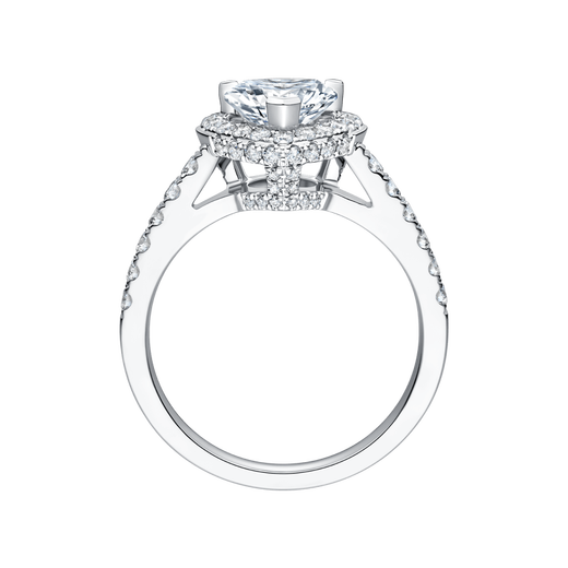 DR Proposal Diamond Ring PT950 Platinum K Gold Light Wedding Moissanite Diamond Ring Valentine's Day Birthday Gift 1 Carat Gift Box + Certificate PT950 Closed (Remark Number)