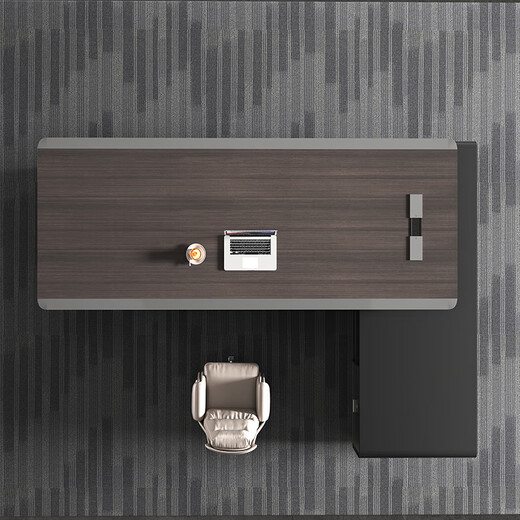 Henghan boss desk comfortable and high-end office manager desk and chair combination simple modern executive desk furniture desktop rounded corner standard 2.0 meter boss desk