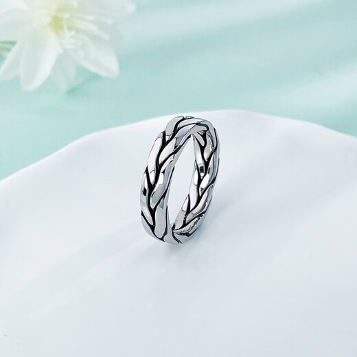 Beijing Gold Trading Center Co., Ltd. Platinum solid electric black gold twist minimalist fixed mouth ring as a Mid-Autumn Festival gift for mother's love mother's lover's birthday Twist minimalist fixed mouth ring (approximately 12.88g)