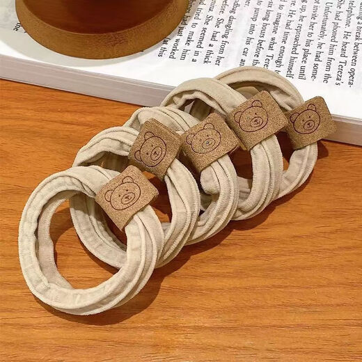 Internet celebrity bear hair tie does not hurt your hair, simple high-elastic rubber band, thickened hair tie, high ponytail headdress, bear hair tie, 5 mixed colors