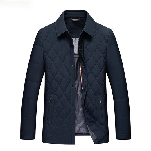 BOSS autumn and winter thin jacket cotton coat 2025 new high-end brand business casual dad cotton coat coat lapel navy blue L 175 suitable for 125-140 Jin Jin equals 0.5 kg