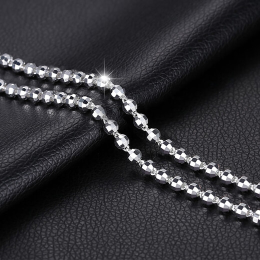 MZMZ platinum necklace men's pt950 platinum clavicle chain personalized hip-hop decoration Valentine's Day birthday gift for boyfriend Light luxury ball chain - width 5mm chain length 55cm (gift box)