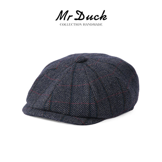 Mr DUCK designer's new style retro old money style octagonal newsboy hat for men and women, autumn and winter yuppie temperament progressive hat