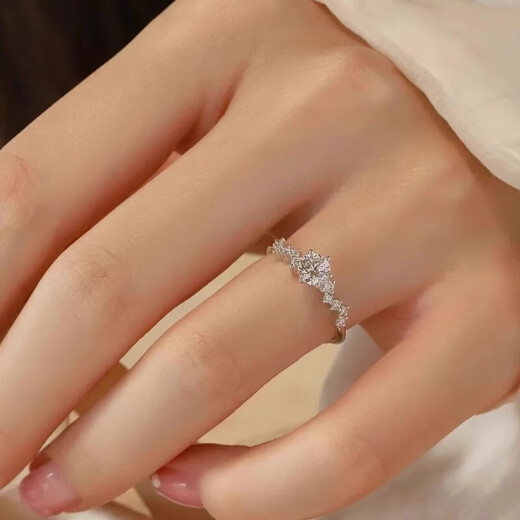 I Do platinum PT950 diamond ring Xingmeng 1 carat diamond proposal engagement wedding ring as a birthday gift for girlfriend and wife Xingmeng-1 carat diamond size 12