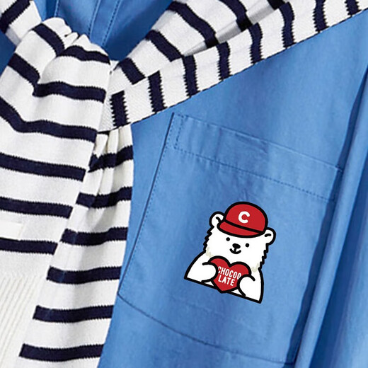 CHOCOOLATE it women's trendy brand high-end Korean wear shirt for women autumn and winter new design striped shawl shirt for women striped shawl + shirt M