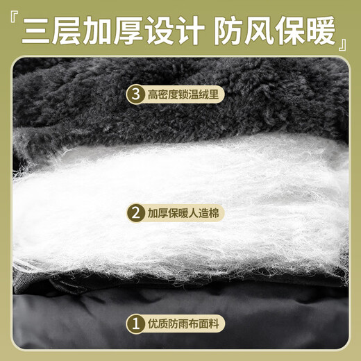 Pioneer electric rider handlebar cover winter windshield motorcycle handlebar cover rain cover plus velvet thickened gloves windproof warm waterproof thickened rainproof cloth reflective strip large diameter